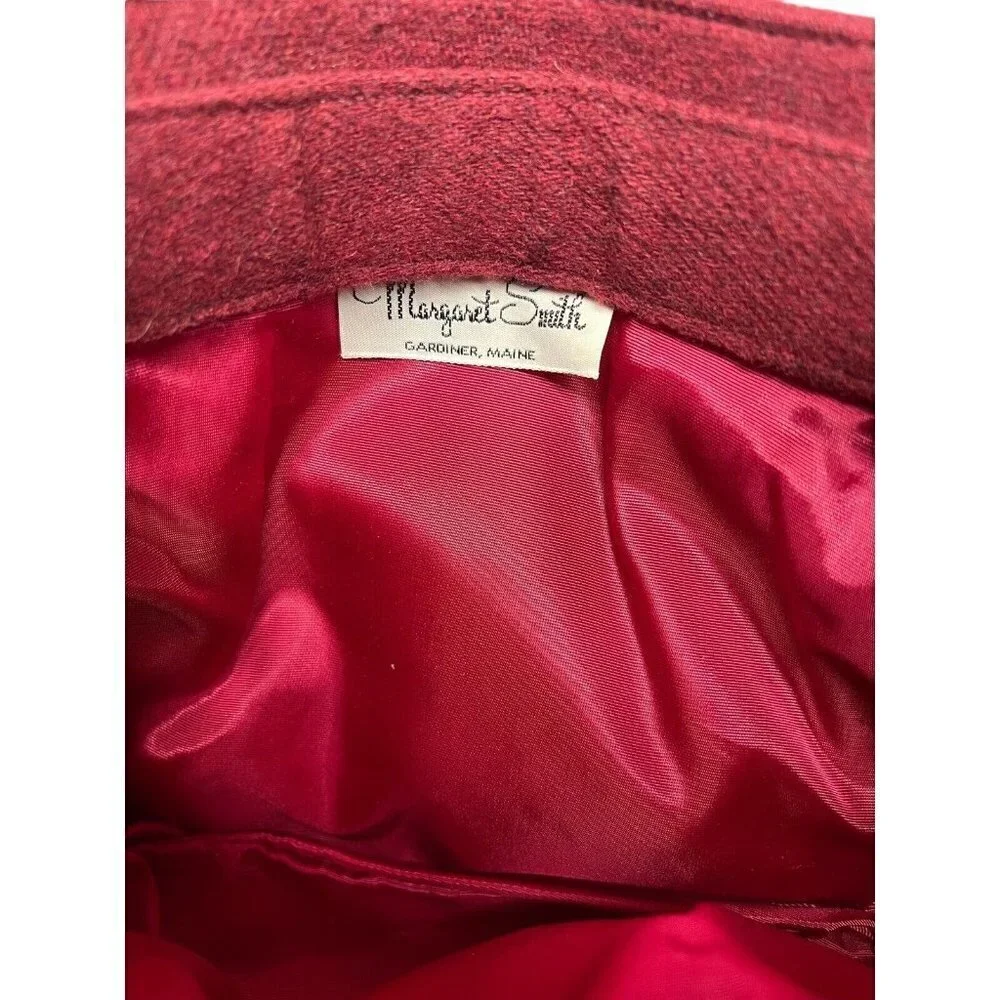 Vintage Margaret Smith Red‎ Wool Clutch Purse handbag